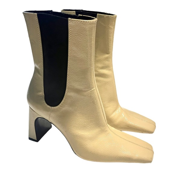 ✨ZARA✨Mid Calf Patent Leather Heel Boots - Picture 4 of 8